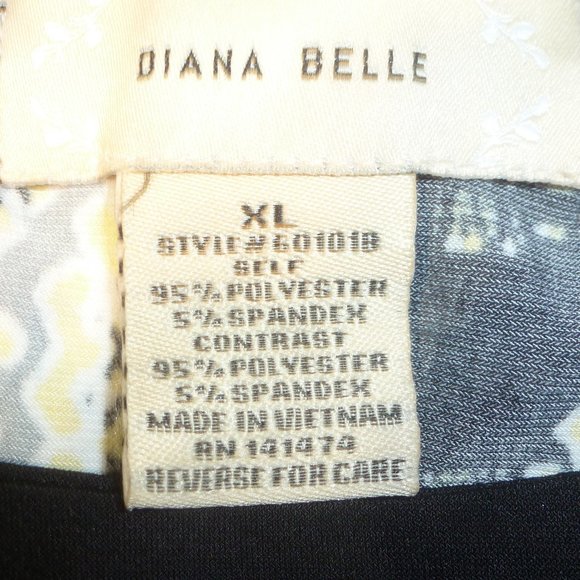 Diana Belle Sleeveless Stretchy Top w/ Round Neck accent Sz XL - Picture 6 of 8